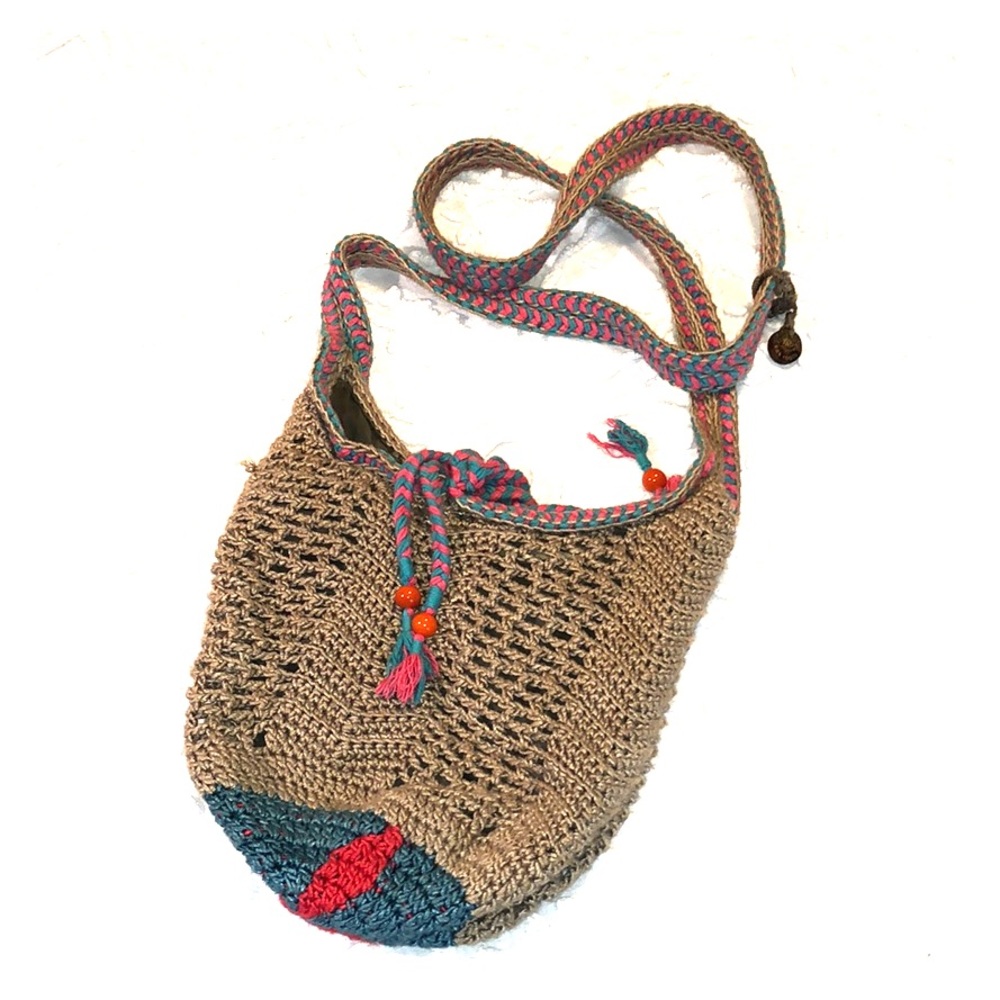 SakRoots - bamboo yarn, small hobo bag.